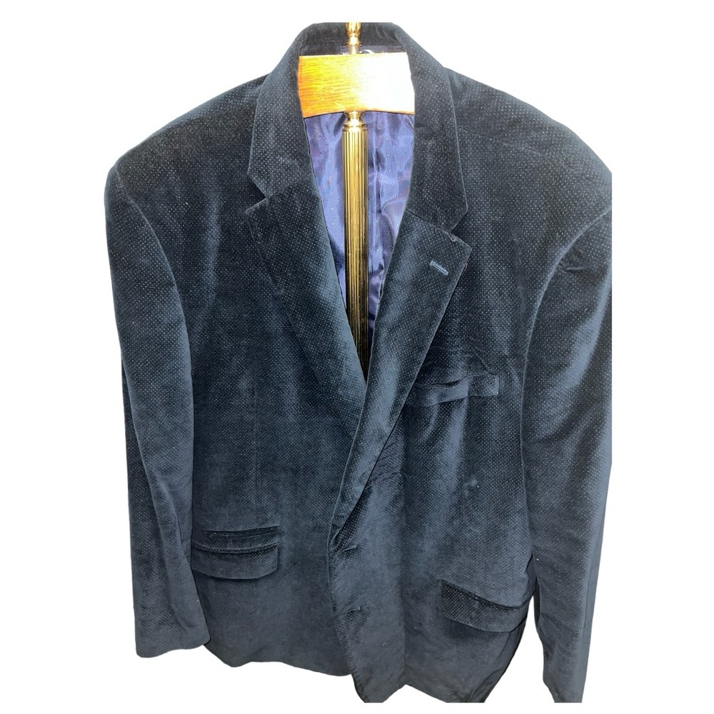 TOMMY HILFIGER MENS SIZE R48
VELVET BLAZER COTTON SILK LAPEL EVENING JACKET